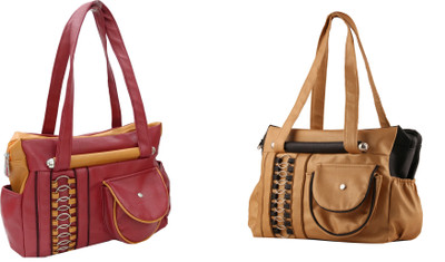 

Mystyle Retail Shoulder Bag(Maroon, Gold), Gold;maroon