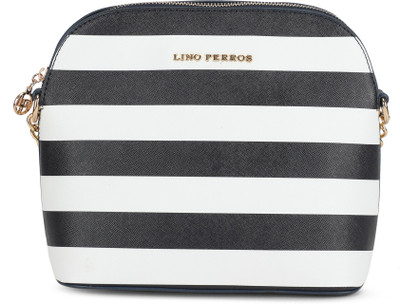 

Lino Perros Sling Bag(Black, White)