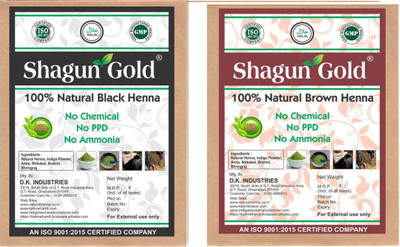 

Shagun gold Natural Brown henna powder & Natural Black henna powder 200g(200 g)