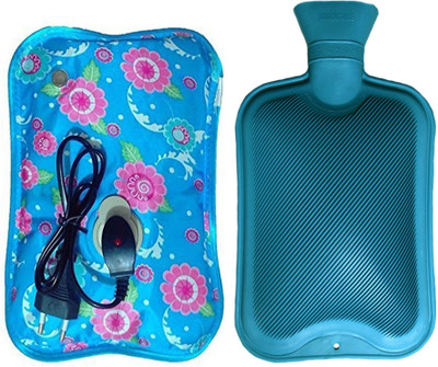 

CRETO 2 Pack Combo of Electric Hot water bag and Non Electric Hot Water Bottle 1 L Hot Water Bag(Multicolor)