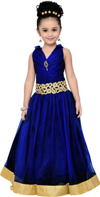 

Adiva Girls Maxi/Full Length Party Dress(Dark Blue, Sleeveless, Navy blue