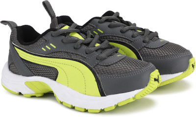 

Puma Boys & Girls Lace Running Shoes(Grey, Quiet shade-nrgy yellow-black