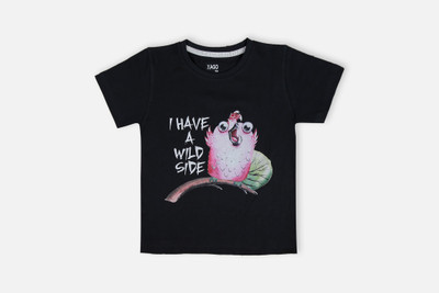 XAGO Boys Printed Cotton T Shirt(Black, Pack of 1) Flipkart