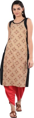 Aurelia Women Printed Straight Kurta(Brown)