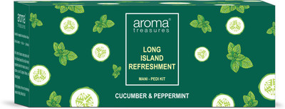 

Aroma Treasures Long Island Refreshment Mani-Pedi kit - 87g - with cucumber and peppermint (contains cuticle cream, bath fizz, wash, scrub, body butter and masque)(87 g, Set of 1)