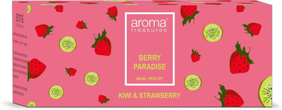 

Aroma Treasures Berry Paradise Mani-Pedi kit - 87g - - with kiwi and strawberry (contains cuticle cream, bath fizz, wash, scrub, body butter and masque)(87 g, Set of 1)