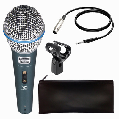 MX Dynamic Mic Cardioid Vocal Multi-Purpose Microphones with XLR-1/4" Cable Beta 58A Microphone