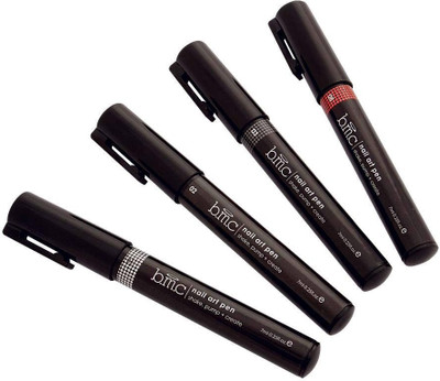

BMC Shake Pump + Create 4pc Water Base DIY Nail Art Polish Decorating Pens, Colors: ,BLACK,SILVER,RED(Black)