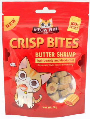 

Foodie Puppies Butter Shrimp Crisp Snacks Bites for Cats, 60g, Pack of 2 Shrimp Cat Chew(120 g, Pack of 2)