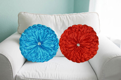 KUBER INDUSTRIES Polyester Fibre Solid Cushion Pack of 2(Multicolor)