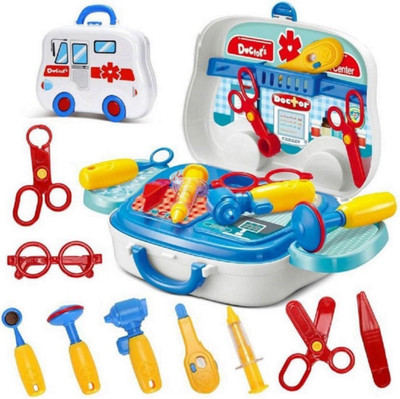 

Fabofly Medical Equipment Doctor Play Kit set in Medical Suitcase With Wheels To Play at Home for kidz.