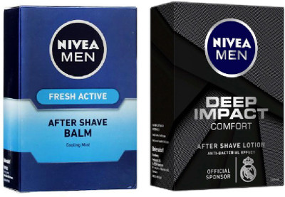 

Nivea MEN DEEP IMPACT COMFORT ANTI BACTERIAL AFTER SHAVE LOTION 100 ML + MEN FRESH ACTIVE AFTER SHAVE BALM 100 ML(100 ml)