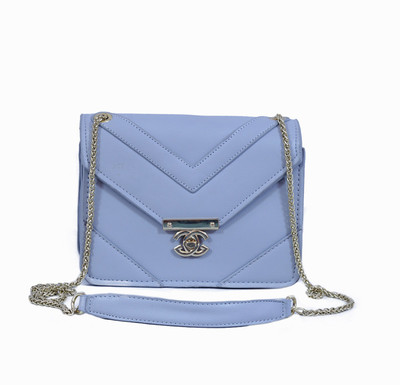 

Belladona Women Evening/Party Blue Leatherette Sling Bag