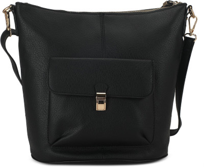 

Accessorize Women Casual Black Genuine Leather Shoulder Bag