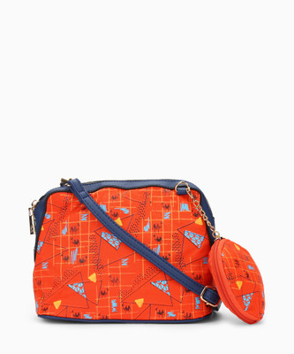 

Global Desi Women Casual Orange PU Sling Bag