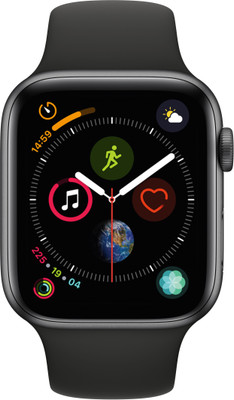 APPLE Watch Series 4 GPS + Cellular 44 mm Space Grey Aluminium Case with Black Sport Band(Black Strap, Regular) APPLE Watch Series 4 GPS + Cellular 44 mm Space Grey Aluminium Case with Black Sport Band(Black Strap, Regular)