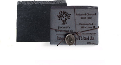 

PRAMSH Activated Charcoal Handcrafted whitening & Detoxifying Spa Soap Bar 100*8=800gm(800 g, Pack of 8)