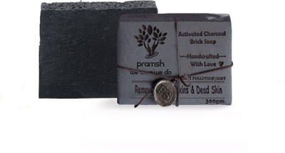 

PRAMSH Activated Charcoal Handcrafted whitening & Detoxifying Spa Soap Bar 100*3=300gm(300 g, Pack of 3)