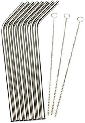 

AGE CARE Bent Drinking Straw(Silver, Pack of 8)