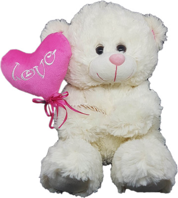 

Twiddle Teddy Bear Cute and Loverly Holding Heart Shape Balloon Gift For Special One - Premium Quality - 25 cm(Beige)