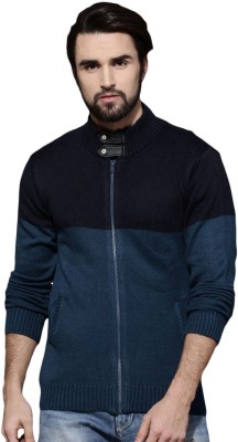 Roadster Geometric Print Casual Men Blue Sweater