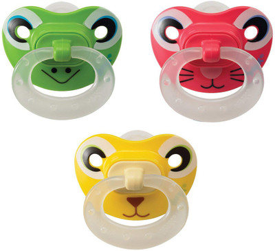 

Nuk Animal Faces Puller Pacifier in Assorted Colors and Styles, 6-18 Month Natural rubber(Multicolor)