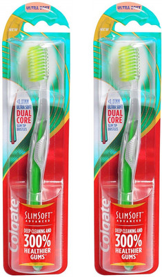 

Colgate Slim Soft Advance (Pack of 2) Ultra Soft Toothbrush(Pack of 2)