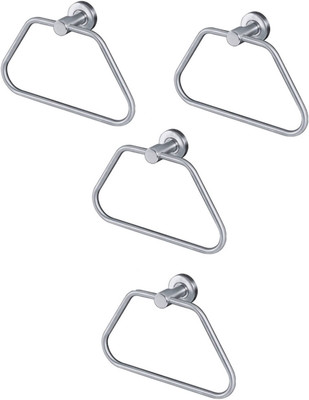 ANMEX TrapezeRING4 Bathroom and Kithchen chrome Towel Holder (Trapeze Shape)- Pack of 4 Towel Holder(Stainless Steel)