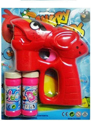 

Fabofly Battery Operated Angry Bird Musical Bubble Gun For Kidzz.(Red)
