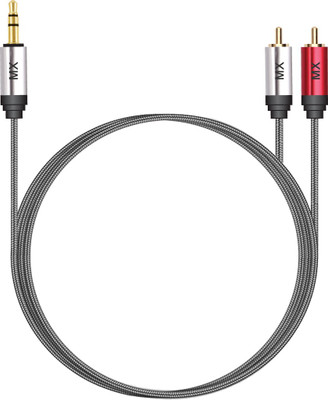 

MX TV-out Cable 1.5 Meters 5 Feet Ep Stereo 3.5mm to 2 RCA Male Cable Auxiliary Aux Cable(Red, For iPod, 1.5)