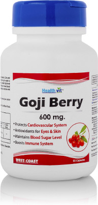 

HealthVit Goji Berry 600 mg 60 Capsules| For Anti- Aging & Skin Health, Supports Immune Care(600 mg)