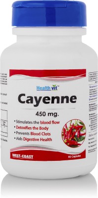 HealthVit Cayenne 450 mg, 60 Capsules(450 mg)