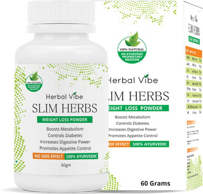 

Herbal Vibe Slim Herbs Powder Natural Herbs for Weight Loss Management - 100% Ayurvedic(60 g)