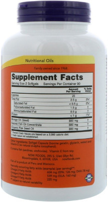 

Now Foods Now Foods, Super Omega 3-6-9, 1200 mg, 180 Softgels(180 No)