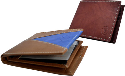 

Creative Edge Men Tan, Maroon Genuine Leather Wallet(6 Card Slots), Maroon;tan