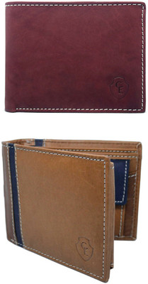 

Creative Edge Men Tan, Maroon Genuine Leather Wallet(6 Card Slots), Maroon;tan