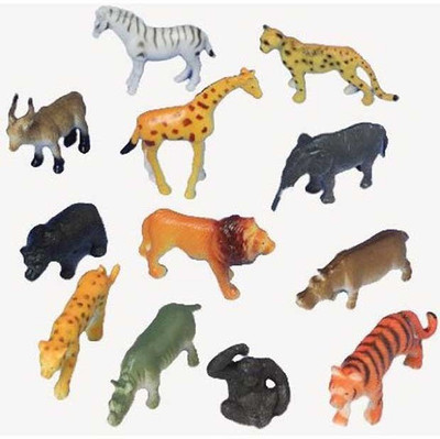 

PTCMart Wild Animals Plastic Toys For Kids 12pcs(Multicolor)