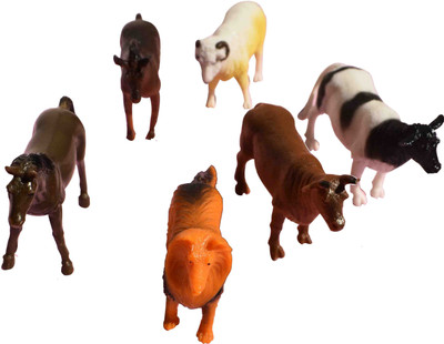 

PTCMart Wild Animals Plastic Toys For Kids (6 Pcs. Pack)(Multicolor)
