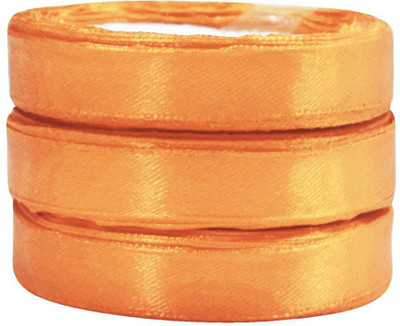 

AsianHobbyCrafts Satin Ribbon, Orange (12 mmx 10m, Pack of 3)