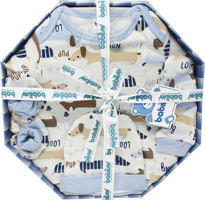 

babilav Newborn 4 Pieces Unisex Baby Gift Set, Diamond Shaped(Blue)