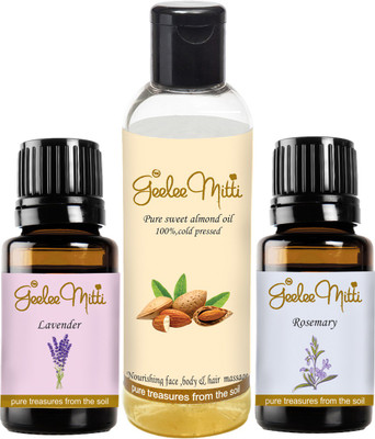 

Geeleemitti Almond Carrier Oil with Lavender and Rosemary Pure Essential Oils for Dilution used for Hair and Skin(120 ml)