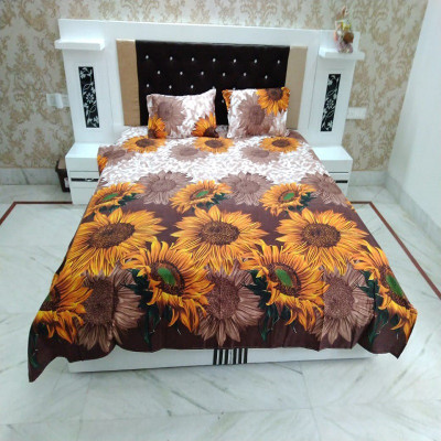 

HOMELY VIBES 250 TC Cotton Double King Floral Bedsheet(Pack of 1, Brown)