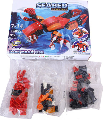 

Toys Bhoomi 3 in 1 Black Dark Fish Seabed Adventure Building Blocks for Kids Toy Puzzles(Multicolor)