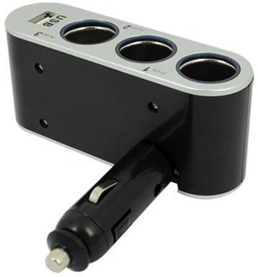 Dream Triple 3 Way USB Socket Car Cigarette Power Adapter Lighter Splitter Car Electrical Accessories Car Laptop Charger(DC) Flipkart