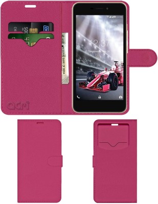 ACM Flip Cover for Intex Aqua Zenith - 4g(Pink, Cases with Holder, Pack of: 1)