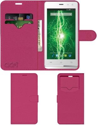 ACM Flip Cover for Lava Iris Fuel 50(Pink, Cases with Holder, Pack of: 1)
