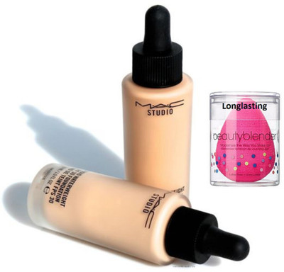 

Longlasting Sponge Puff,Mac Studio Waterweight Foundation Spf 30 Pack Of 2(Set of 3)