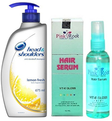 

Pink Root HAIR SERUM WITH HEAD & SHOULDERS LEMON FRESH SHAMPOO 675Ml(Set of 2)