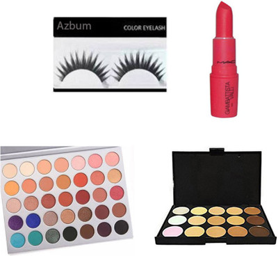

azbum combo set of eyelashes giambattista lipstick white morphe shade concealer pallate(Set of 4)