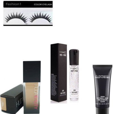 

FASHION 1 Combo of huda foundation, face primer,prep+prime,eyelashes(Set of 4)
